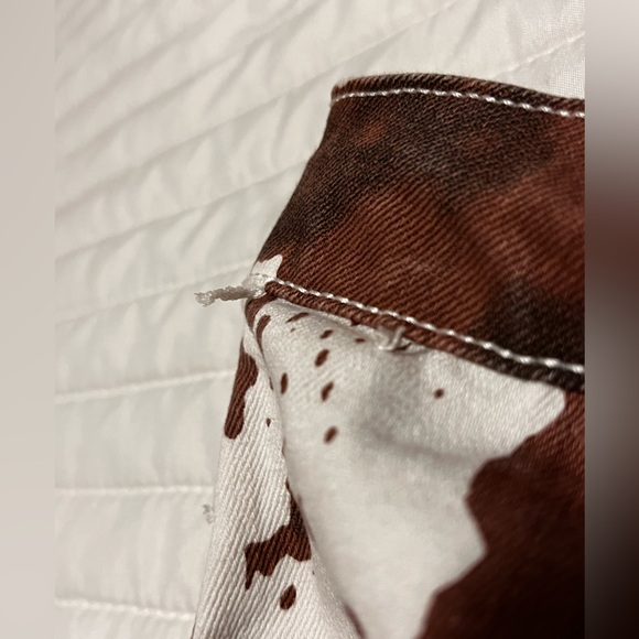 Saints and Hearts Cowprint Bell Bottom Jeans! - Picture 6 of 13